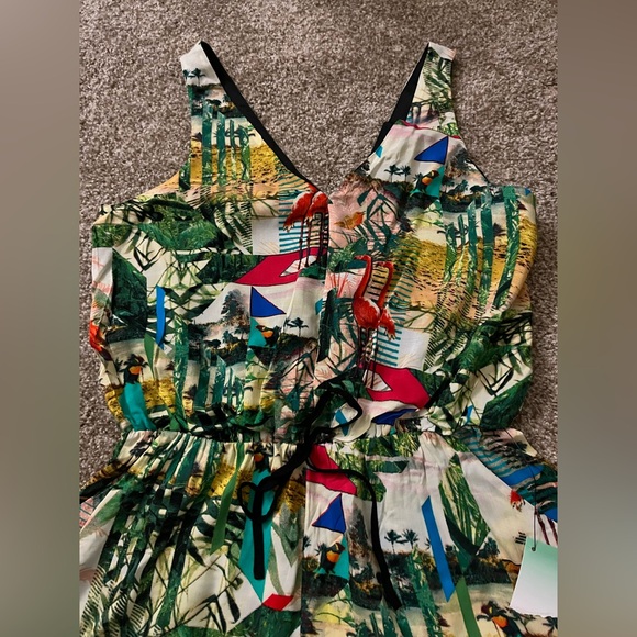 Nicole Multicolor Tropical Shorts Romper - Picture 4 of 4